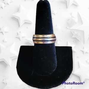 3/$30 Metal Silver and Black Unisex Ring Band